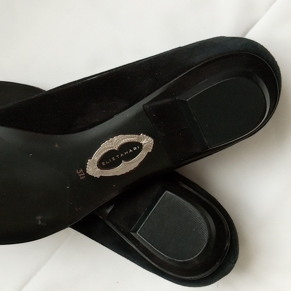 Elie Tahari Black Ballet Flat Shoes Size 37.5 - Picture 6 of 7